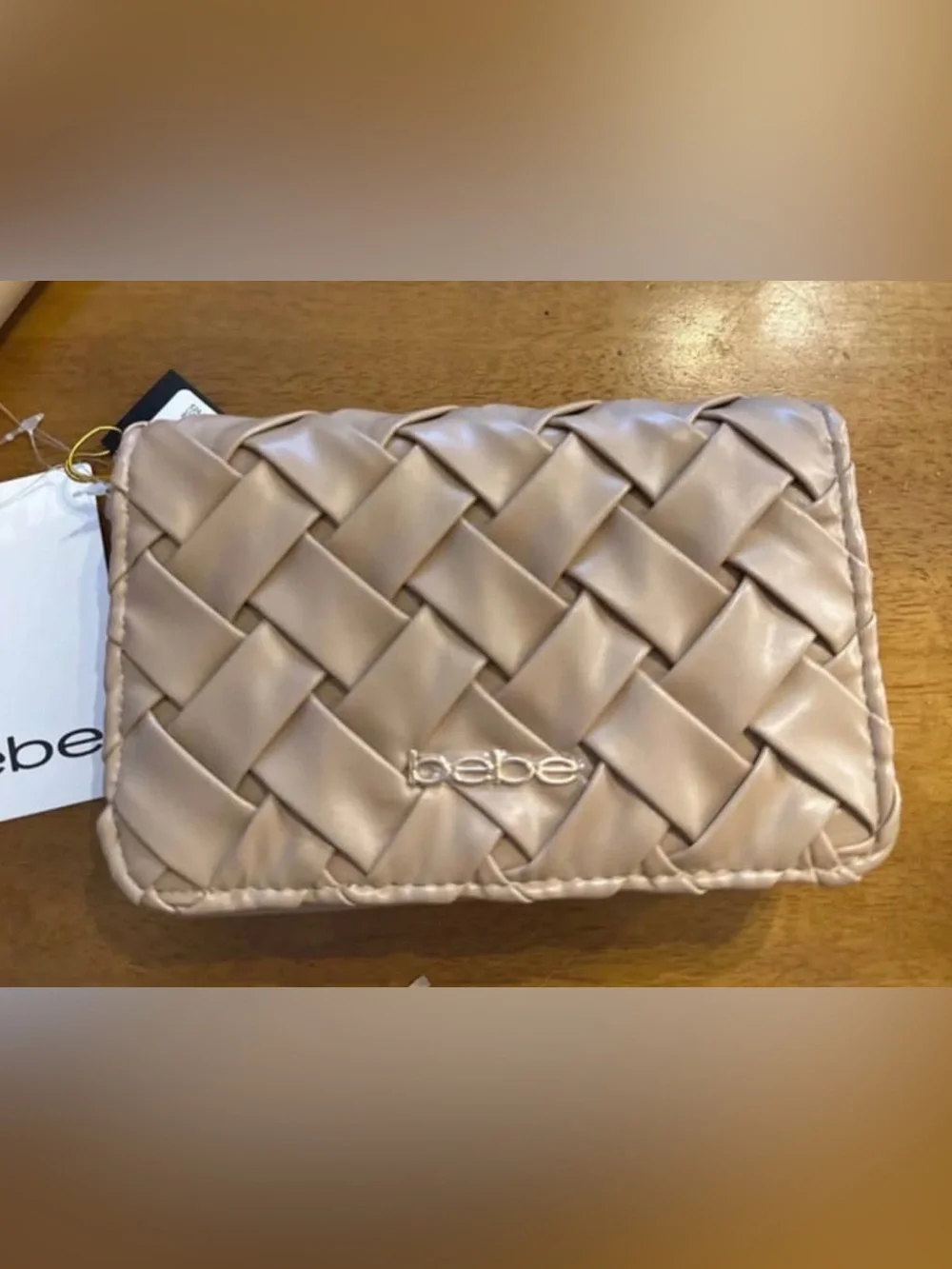 bebe Blush Woven Crossbody and Zip Wallet Set